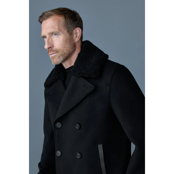 Mackage Cole Wool Double-Breasted Jacket in Black