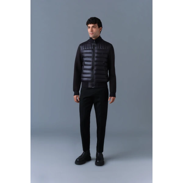 Mackage Collin-R Down Mixed Media Bomber Jacket in Black