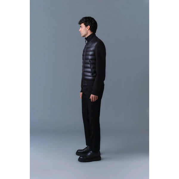 Mackage Collin-R Down Mixed Media Bomber Jacket in Black