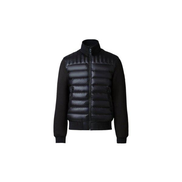 Mackage Collin-R Down Mixed Media Bomber Jacket in Black