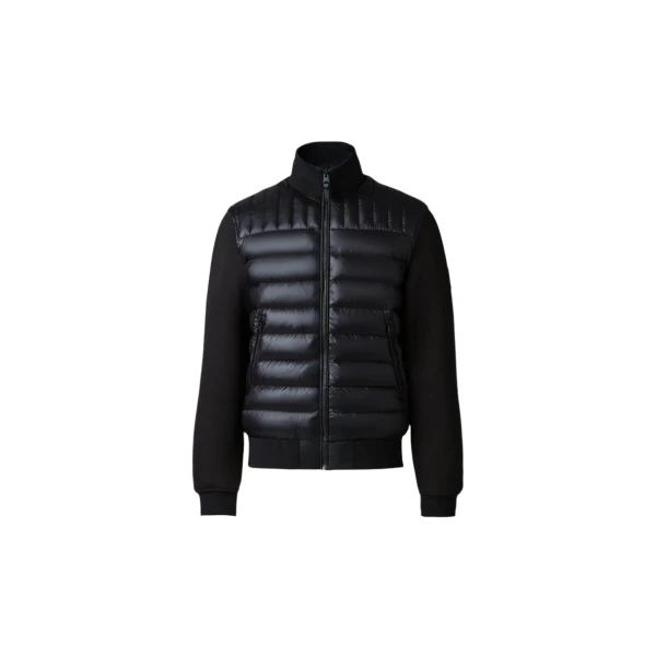 Mackage Collin-R Down Mixed Media Bomber Jacket in Black