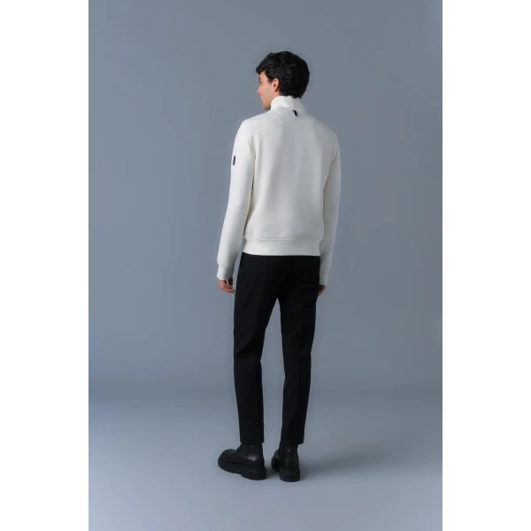 Mackage Collin-R Down Mixed Media Bomber Jacket in Cream
