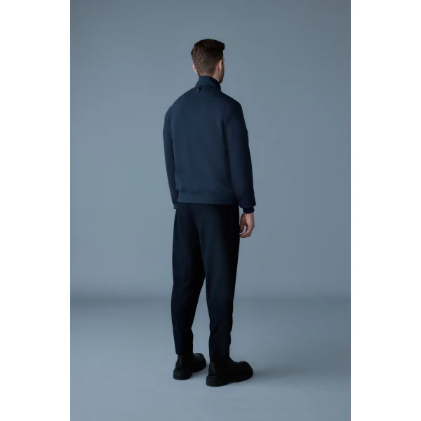 Mackage Collin-R Down Mixed Media Bomber Jacket in Navy