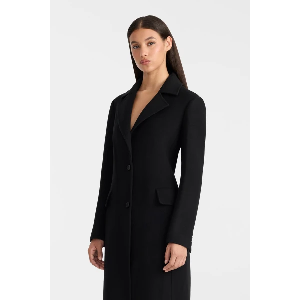 corazon semi-fitted wool coat black