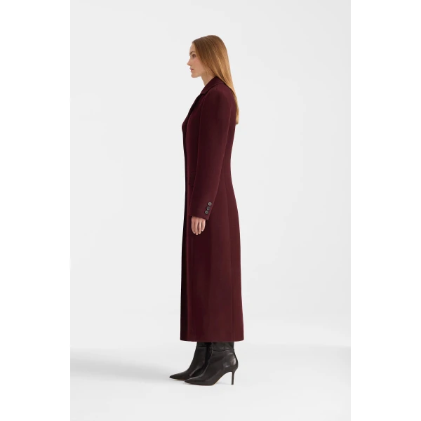 corazon semi-fitted wool coat garnet