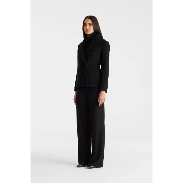 danielle double-breasted coat black