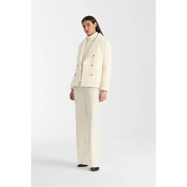 danielle double-breasted coat cream