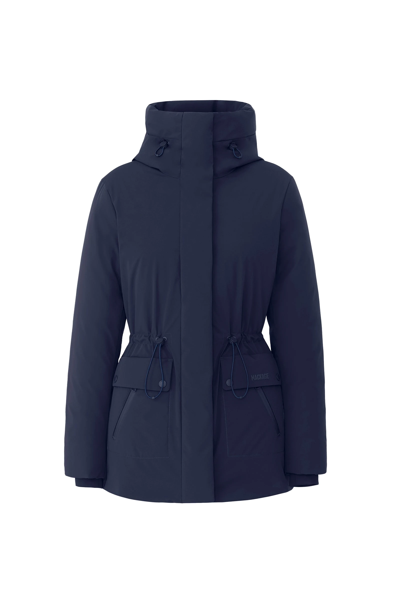 Mackage Delta Lightweight Down Parka in Marine Blue mackage delta lightweight down parka