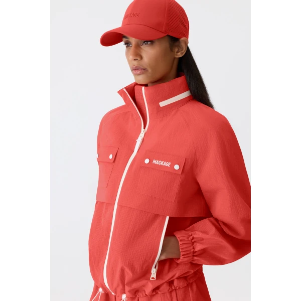 Mackage Devorah Seam-Sealed Rain Jacket in Papaya