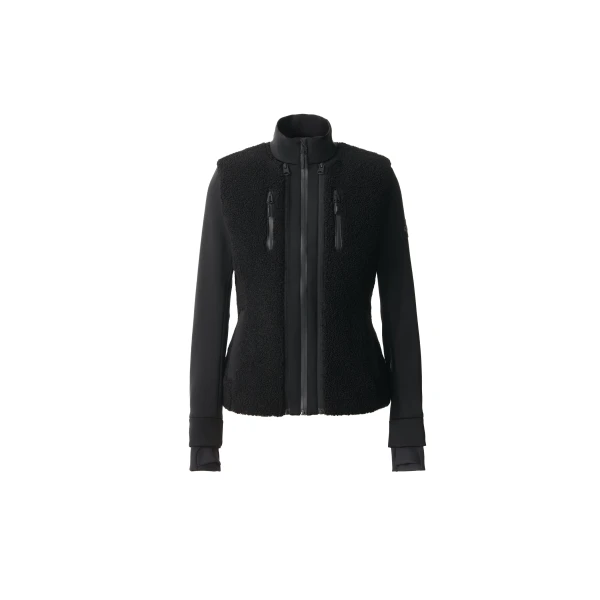 Mackage Dewi 3-In-1 Stretch Bonded Fleece and Teddy Ski Jacket in Black