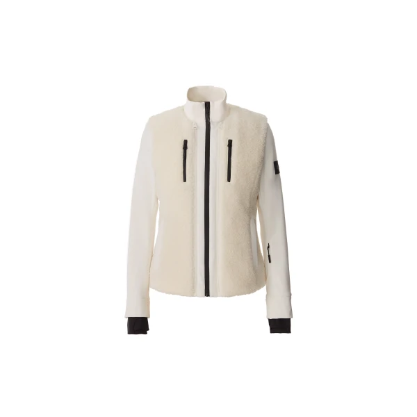 Mackage Dewi 3-In-1 Stretch Bonded Fleece and Teddy Ski Jacket in Cream