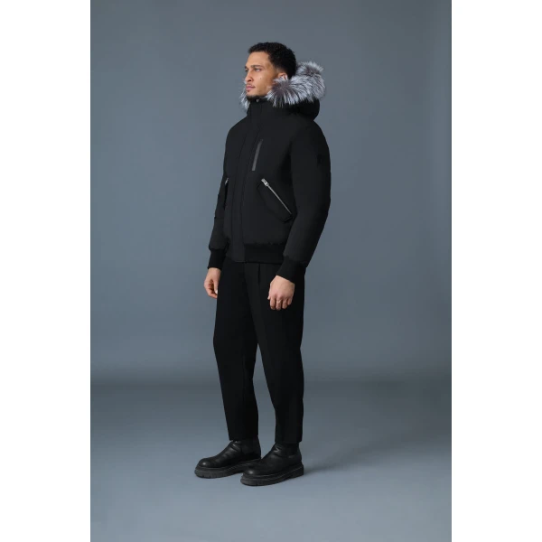 Mackage Dixon-X 2-In-1 Nordic Tech Down Bomber in Black-Silver