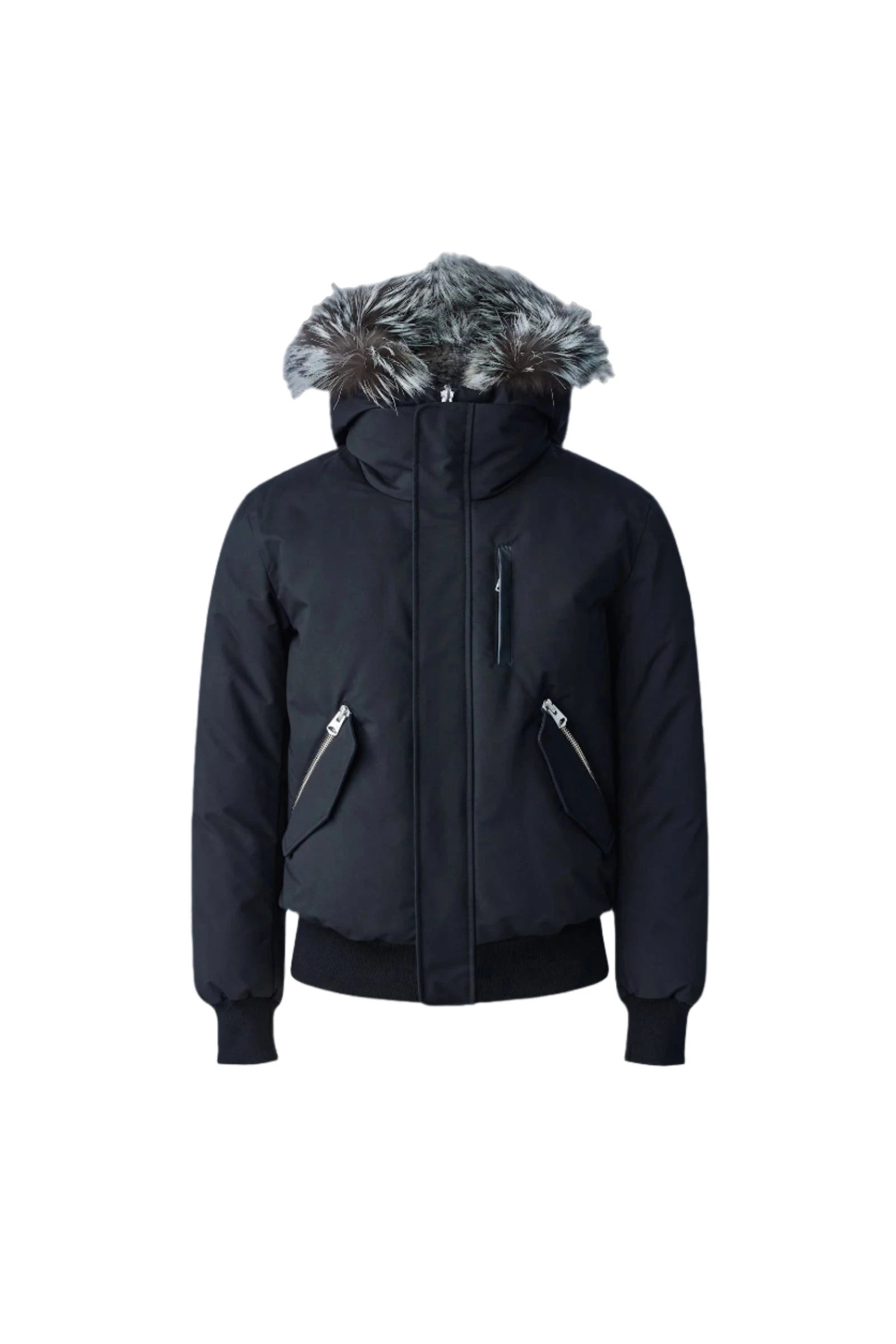 Mackage Dixon-X 2-In-1 Nordic Tech Down Bomber in Black-Silver Mackage Dixon-X 2-In-1 Nordic Tech Down Bomber in Black-Silver