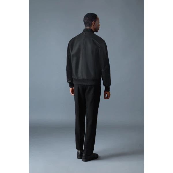 Mackage Easton-SA 2-In-1 Reversible Leather Bomber Jacket in Black-Carbon