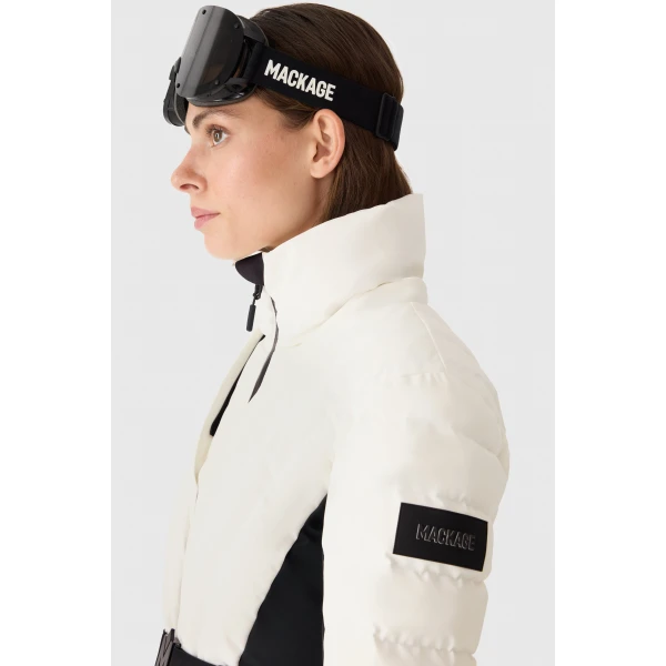 Mackage Elita-ZR Down Ski Jacket in Off White
