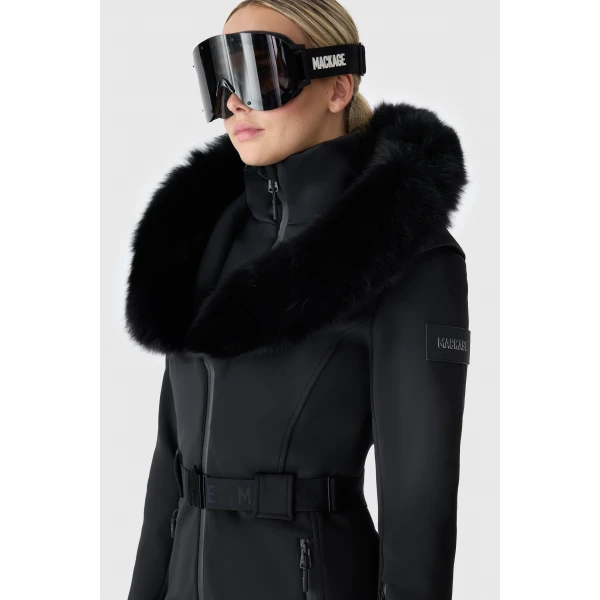 Mackage Elle-ZR Bonded Fleece Ski Suit in Black