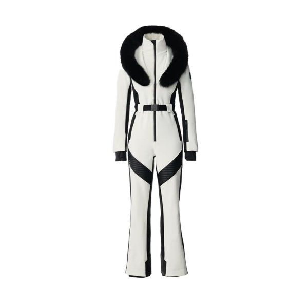 Mackage Elle-ZR Bonded Fleece Ski Suit in Off White
