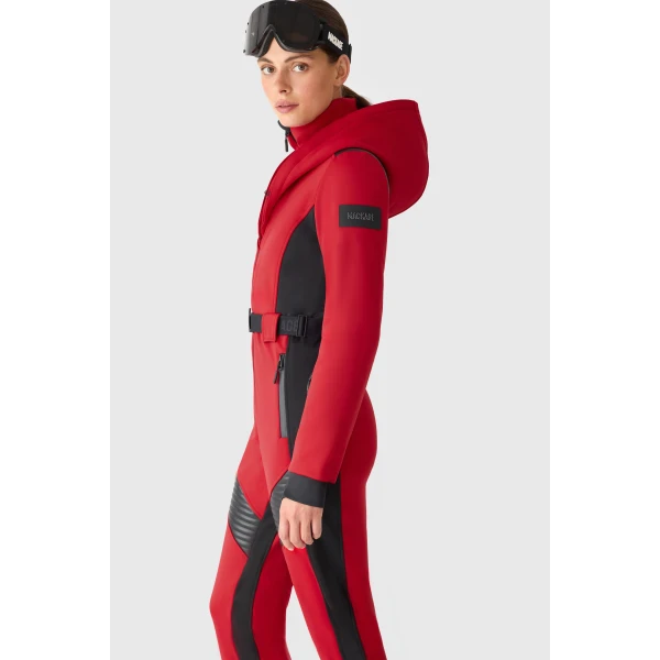 Mackage Elle-ZR Bonded Fleece Ski Suit in Red