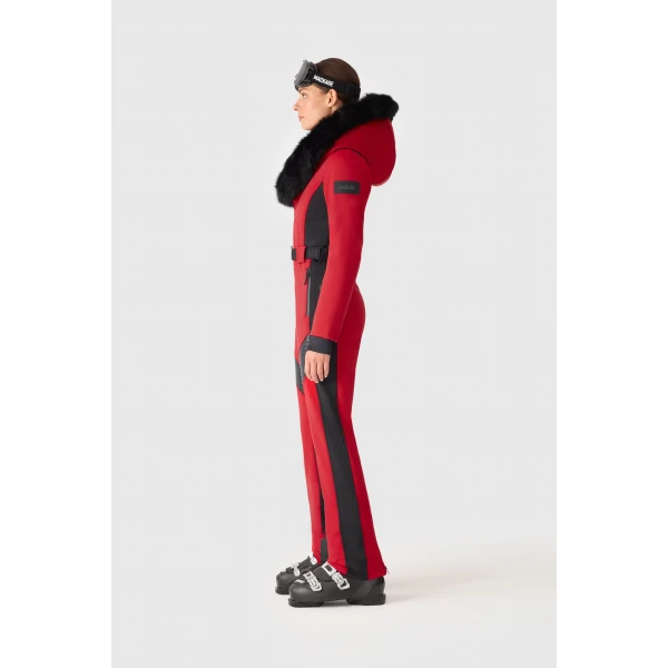 Mackage Elle-ZR Bonded Fleece Ski Suit in Red