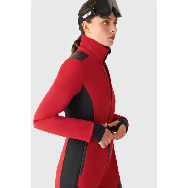 Mackage Elle-ZR Bonded Fleece Ski Suit in Red