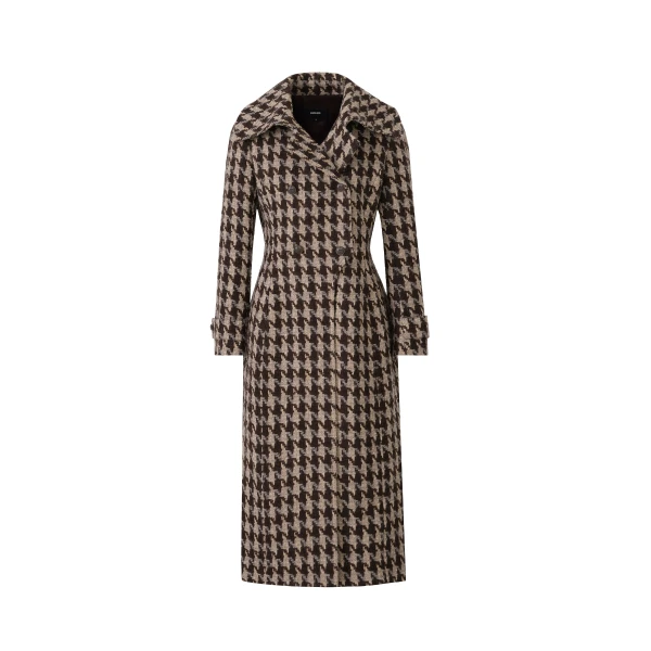 mackage elodie-bht fitted houndstooth patterned wool coat
