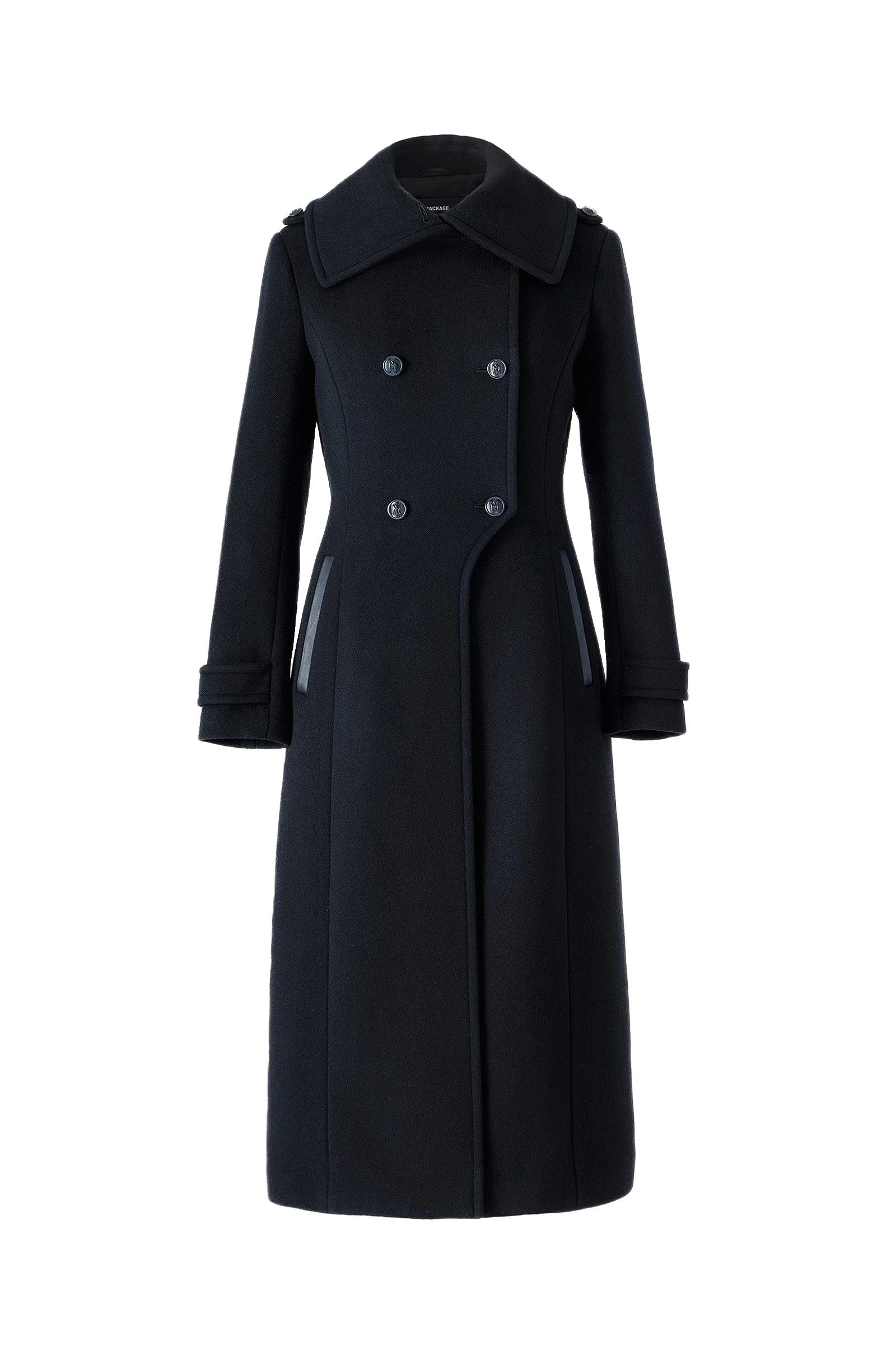 Mackage Elodie-R Double Face Wool Tailored Coat in Black mackage elodie-r double face wool tailored coat