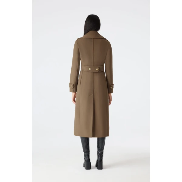 elodie-r double face wool tailored coat otter