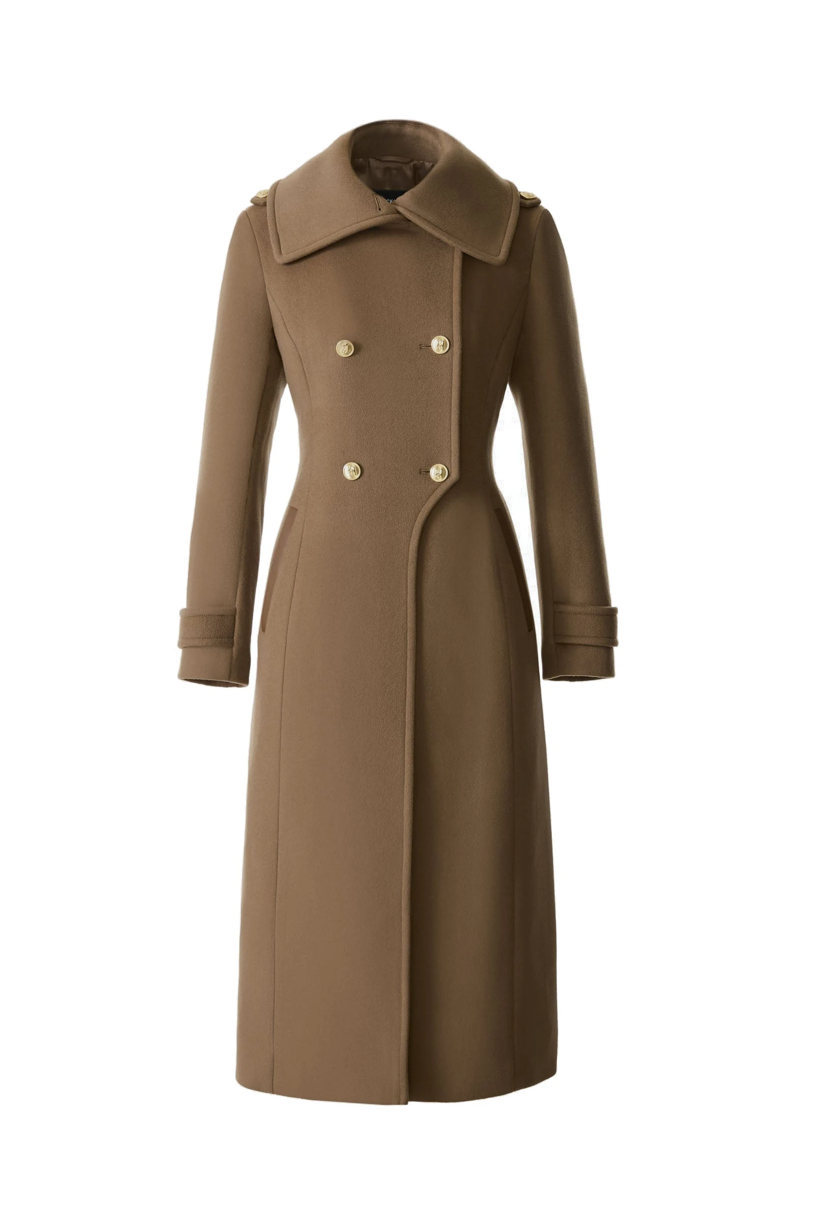 Mackage Elodie-R Double Face Wool Tailored Coat in Otter mackage elodie-r double face wool tailored coat