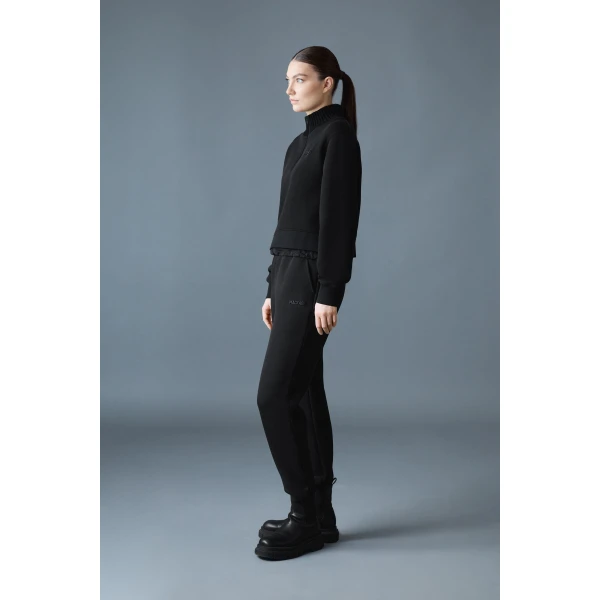 Mackage Elvira Quarter-Zip Cotton Sweatshirt in Black-Black