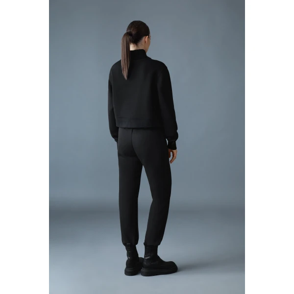 Mackage Elvira Quarter-Zip Cotton Sweatshirt in Black-Black