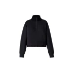 Mackage Elvira Quarter-Zip Cotton Sweatshirt in Black-Black