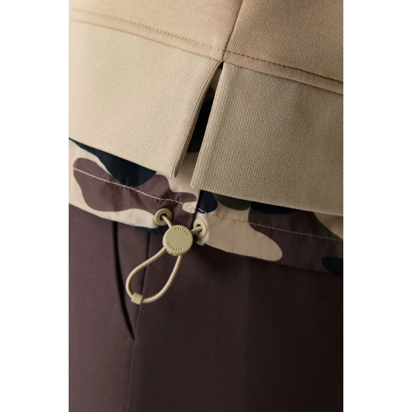 Mackage Elvira Quarter-Zip Cotton Sweatshirt in Light Camel