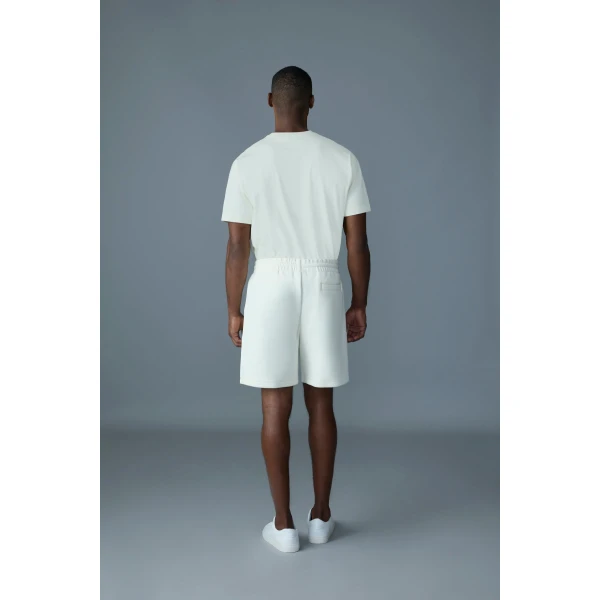 Mackage Elwood-R Double-Face Jersey Shorts in Cream