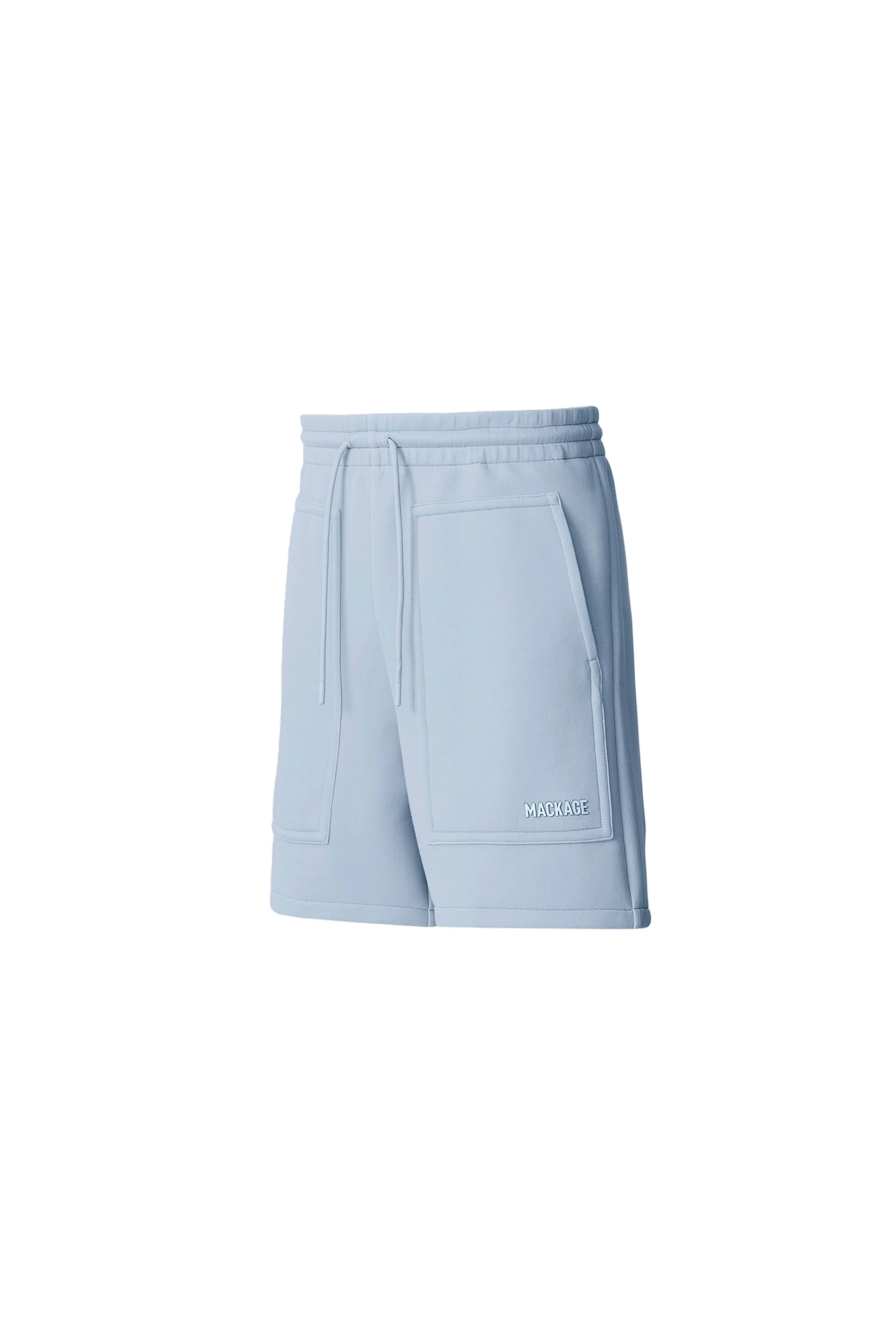 Mackage Elwood-R Double-Face Jersey Shorts in Fog Blue Mackage Elwood-R Double-Face Jersey Shorts in Fog Blue