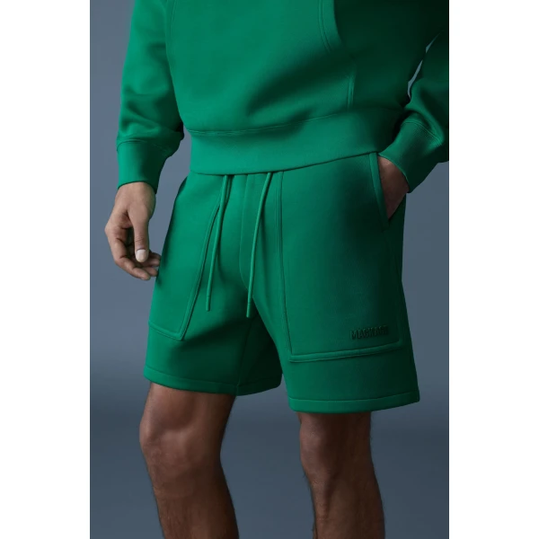 Mackage Elwood-R Double-Face Jersey Shorts in Leaf Green