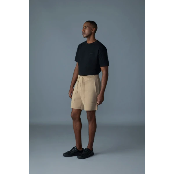 Mackage Elwood-R Double-Face Jersey Shorts in Light Camel