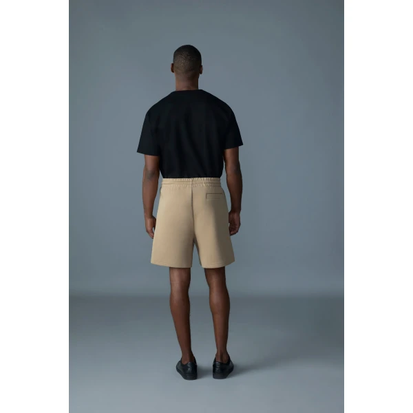 Mackage Elwood-R Double-Face Jersey Shorts in Light Camel