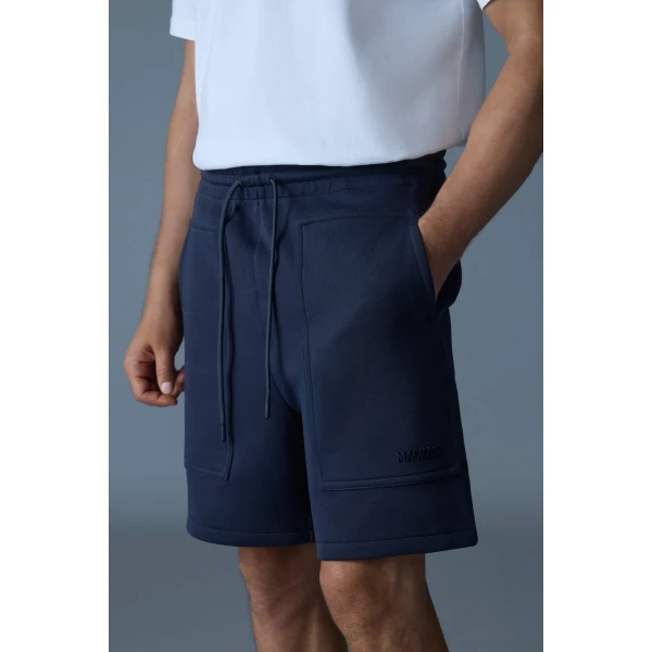Mackage Elwood-R Double-Face Jersey Shorts in Navy