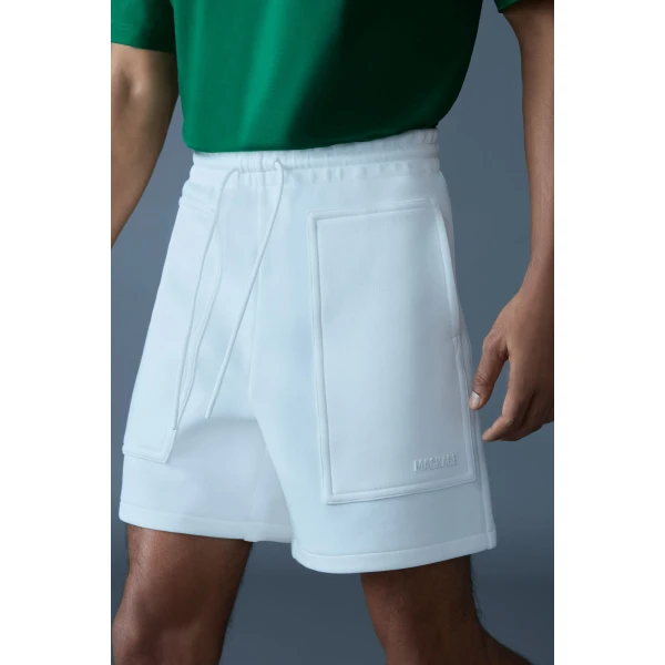 Mackage Elwood-R Double-Face Jersey Shorts in White