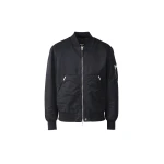 Mackage Emilio-CR Satin Bomber Jacket in Navy