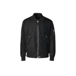 Mackage Emilio Satin Bomber Jacket in Black