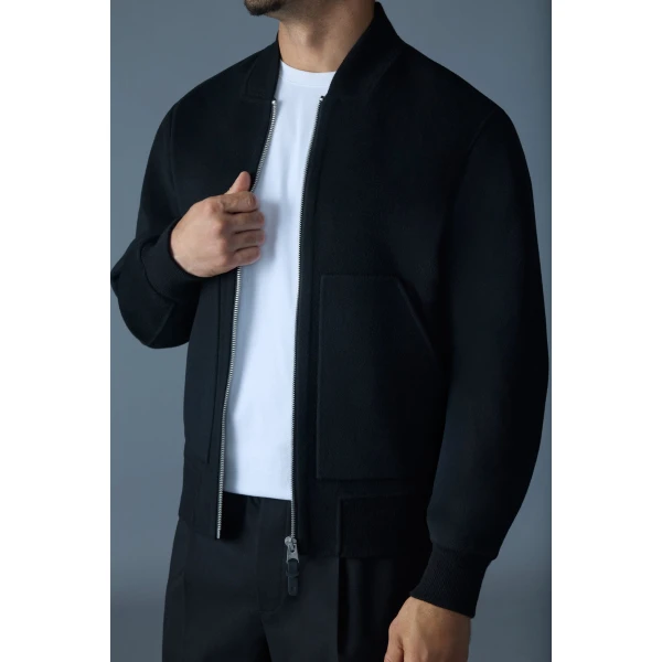 Mackage Emilio-W Wool Bomber Jacket in Black