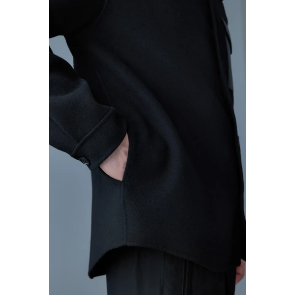 Mackage Emmanuel Double-Face Wool Overshirt in Black