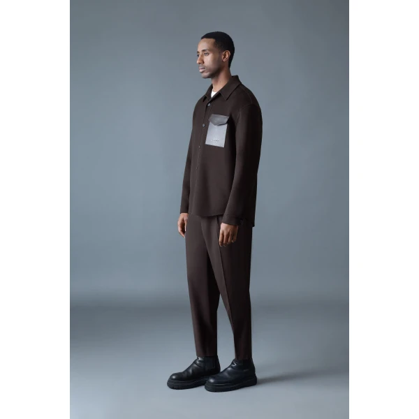 Mackage Emmanuel Double-Face Wool Overshirt in Coffee