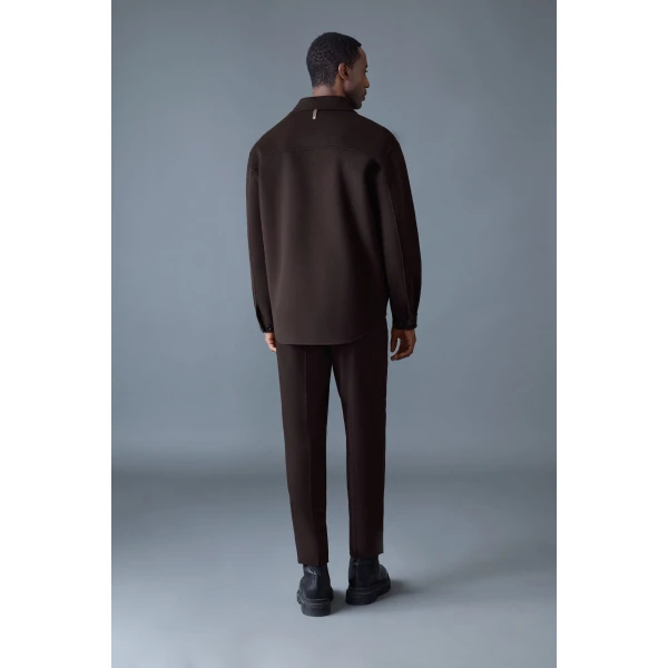 Mackage Emmanuel Double-Face Wool Overshirt in Coffee