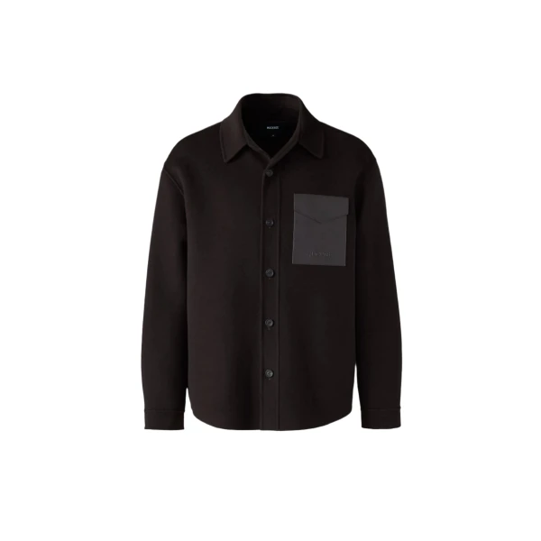 Mackage Emmanuel Double-Face Wool Overshirt in Coffee