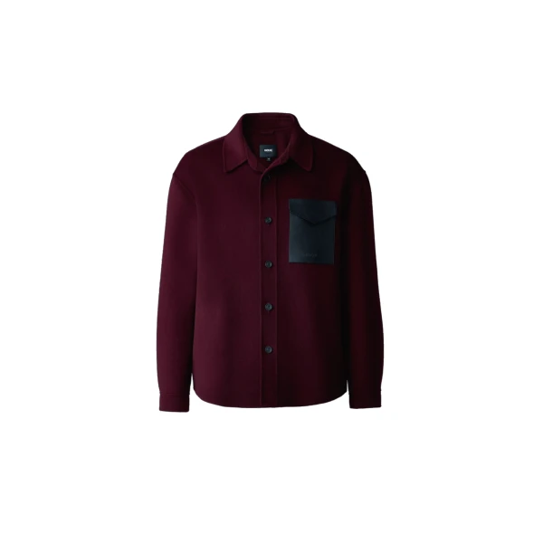 Mackage Emmanuel Double-Face Wool Overshirt in Garnet