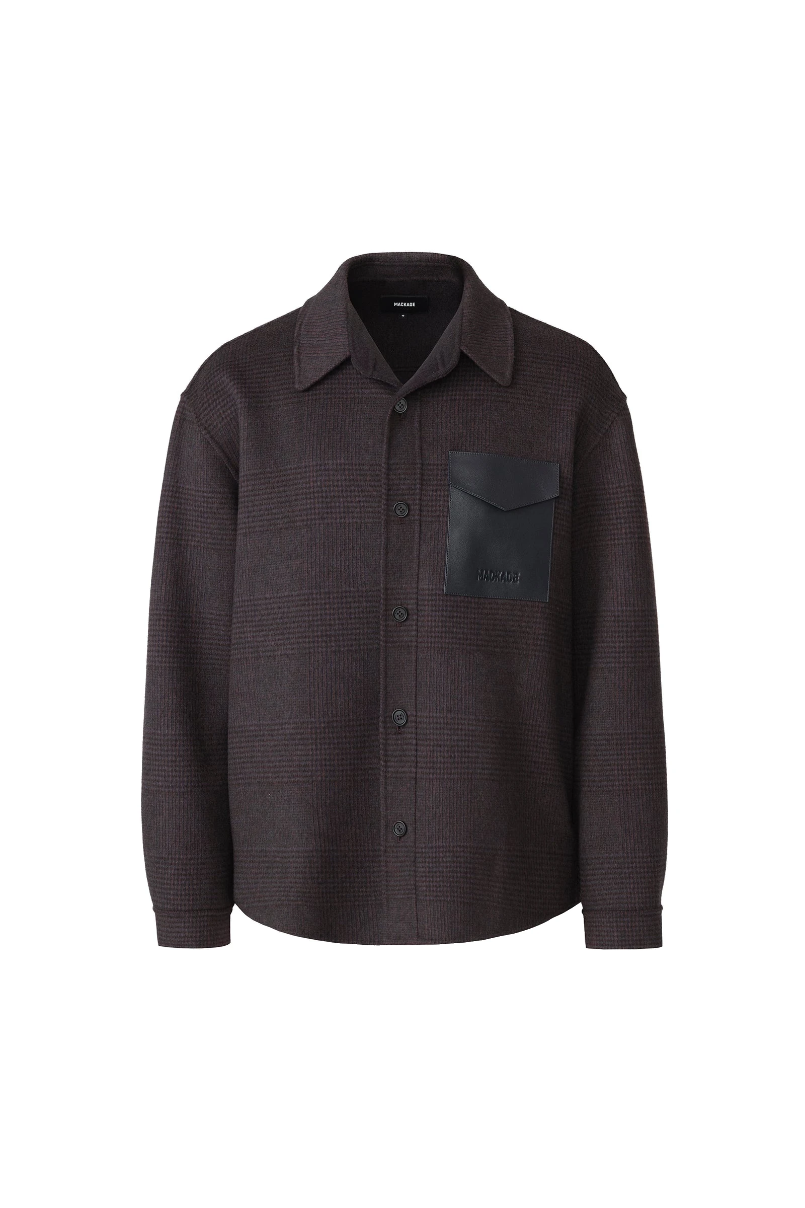 Mackage Emmanuel-PL Shirt Jacket in Navy-Coffee Mackage Emmanuel-PL Shirt Jacket in Navy-Coffee