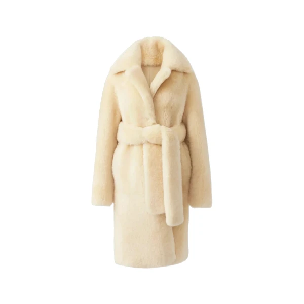Etienne Shearling Coat in Ceramic