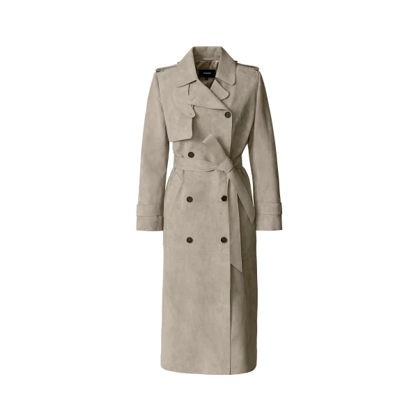 mackage gael-su maxi suede trench coat